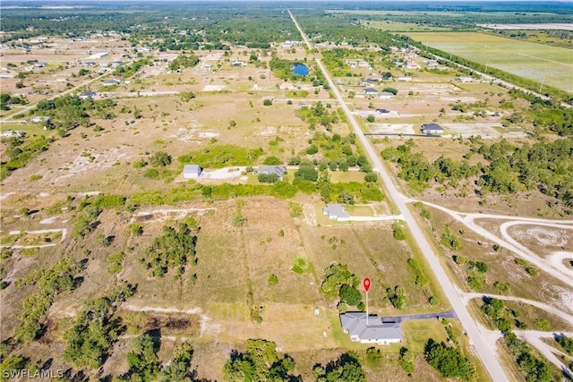 drone / aerial view featuring a rural view