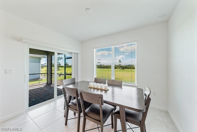 view of tiled dining room