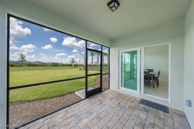 view of unfurnished sunroom