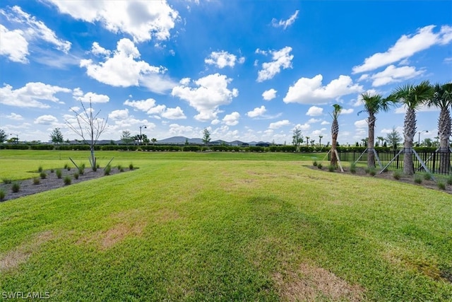 view of yard with a rural view