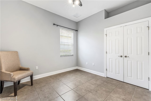 interior space featuring light tile patterned floors