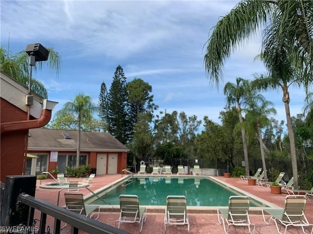 view of pool with a patio area