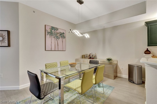 dining area featuring light hardwood / wood-style floors