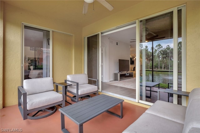 view of patio with ceiling fan