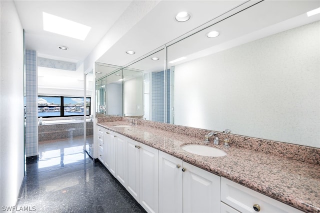 bathroom with dual vanity