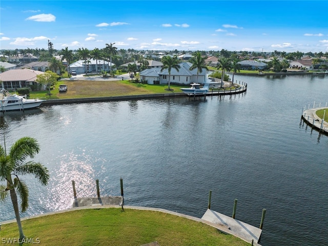 view of water feature featuring a boat dock