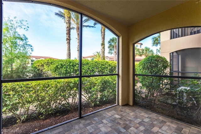 view of unfurnished sunroom