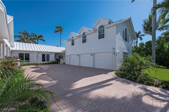 exterior space featuring a garage