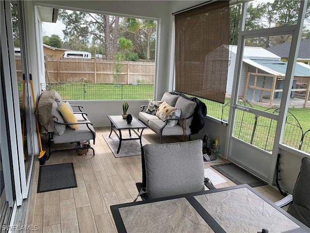 view of sunroom