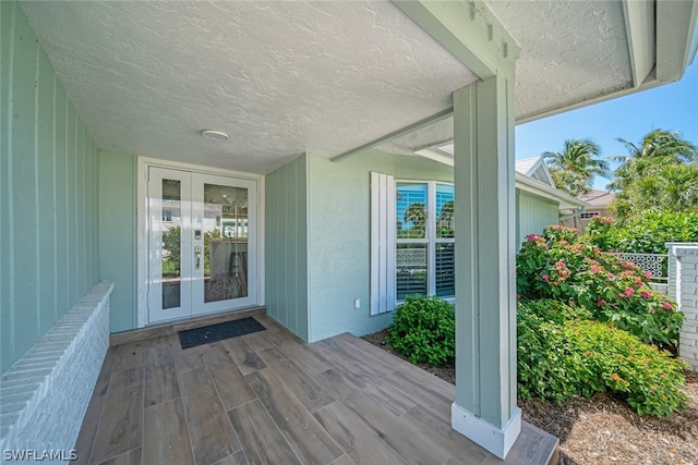 exterior space featuring french doors