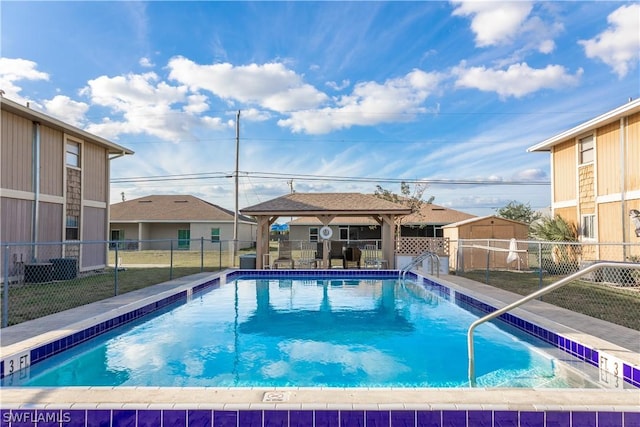 view of pool featuring a gazebo