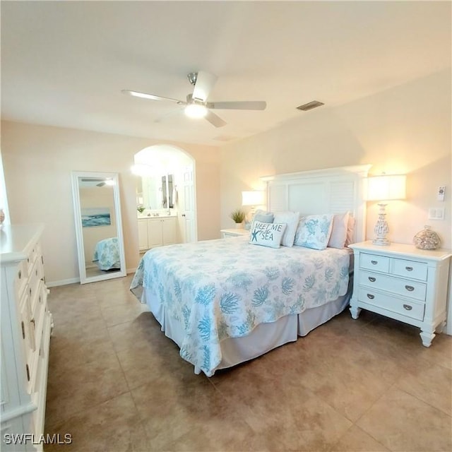 bedroom with ceiling fan