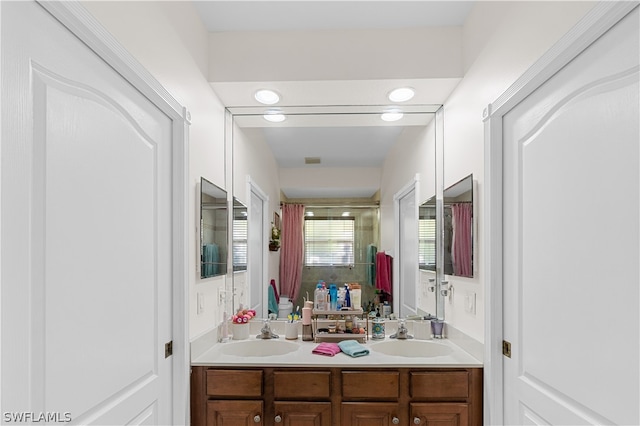 bathroom featuring double sink vanity