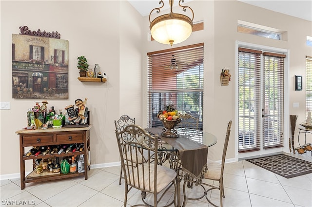 dining room featuring light tile flooring