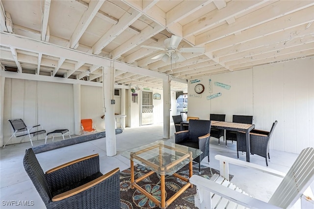 view of patio with ceiling fan