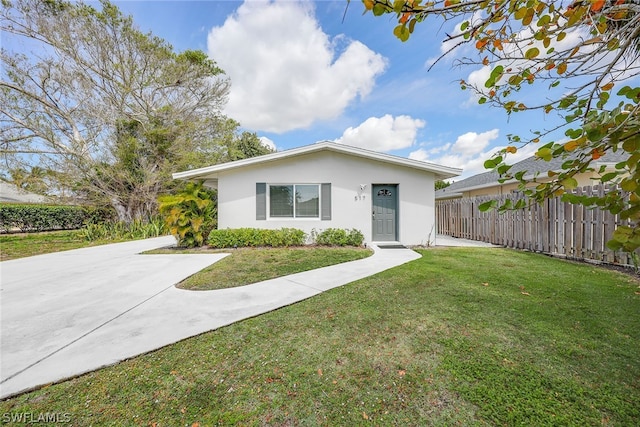 view of front of house with a front yard