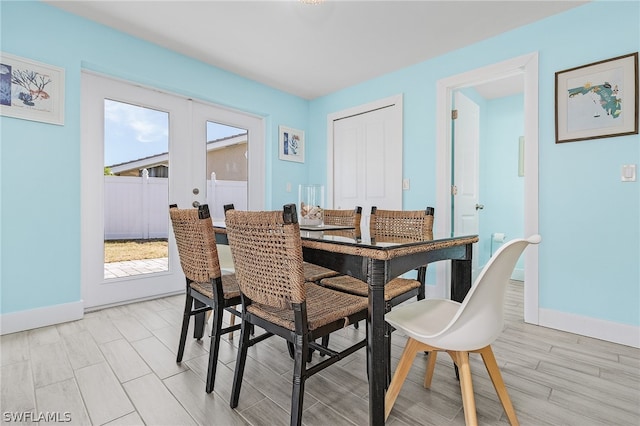 dining room featuring light wood-type flooring