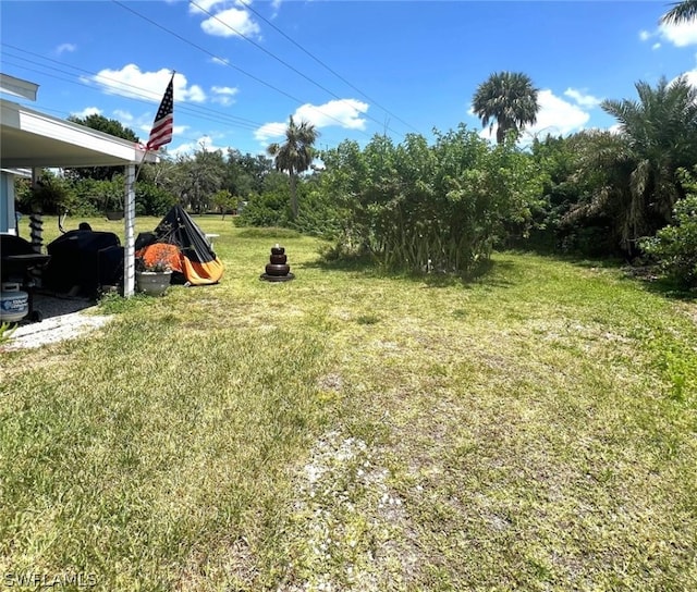 view of yard with a playground