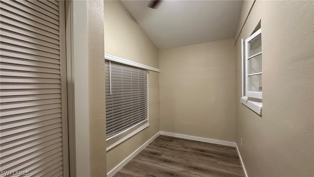 spare room featuring dark hardwood / wood-style flooring