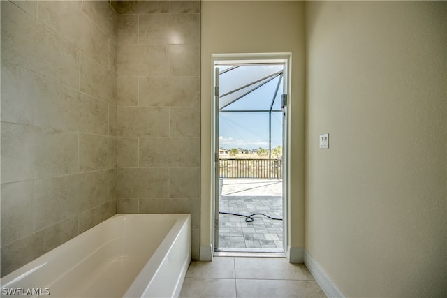 bathroom with tile flooring