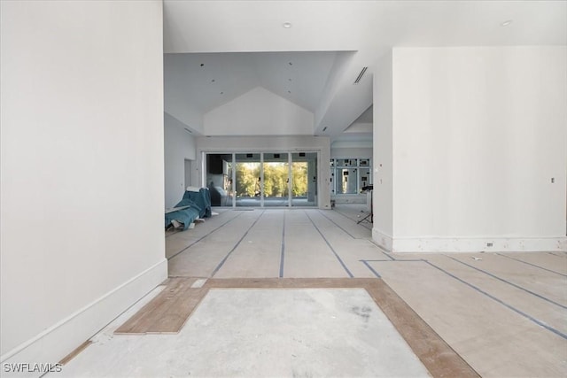 interior space with lofted ceiling