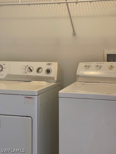 laundry room with washer and dryer and washer hookup