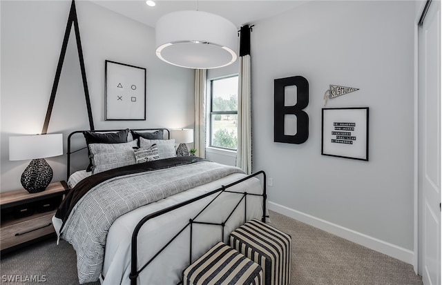 view of carpeted bedroom