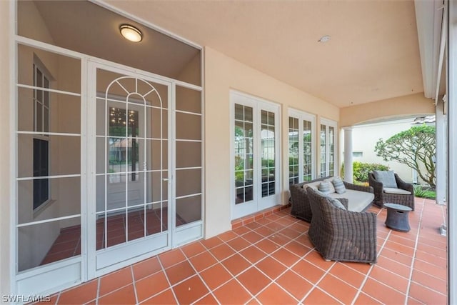 view of patio featuring french doors