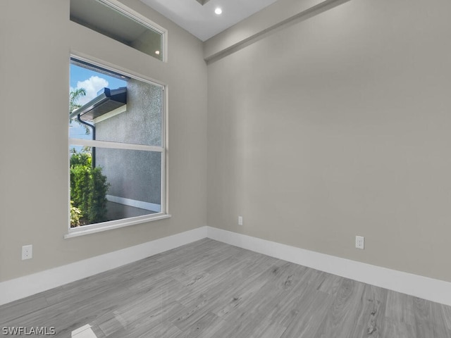 empty room featuring light wood-type flooring