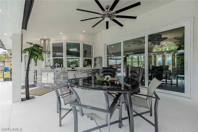 view of patio / terrace with ceiling fan