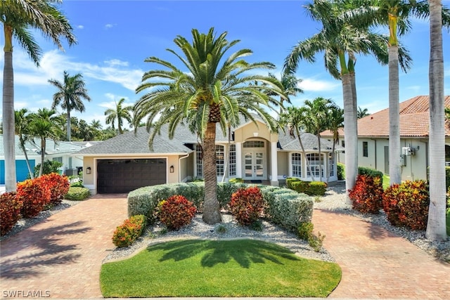 view of front of house with a garage