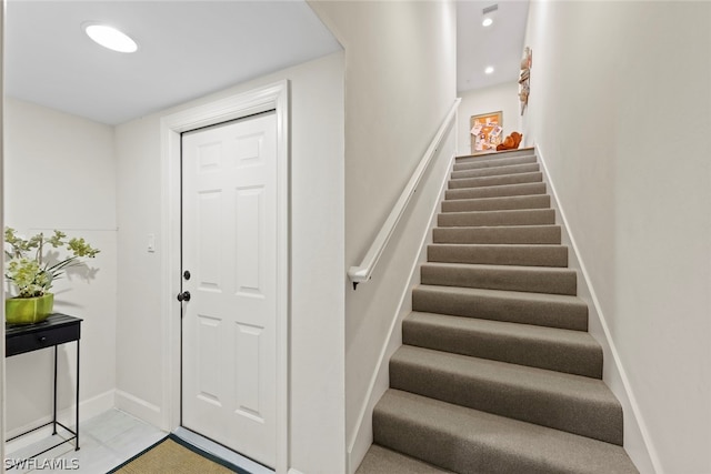 interior space featuring tile flooring