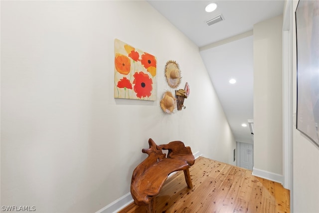 hallway featuring light wood-type flooring