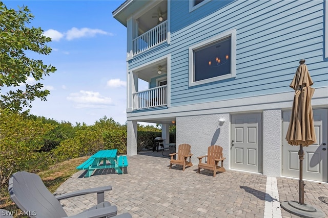 view of patio / terrace featuring a balcony