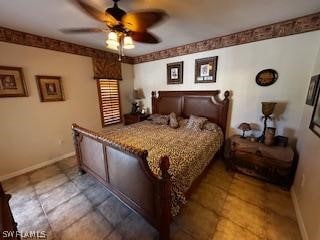 bedroom with ceiling fan