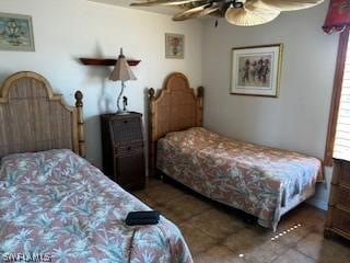 bedroom featuring ceiling fan