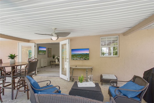 view of patio / terrace with ceiling fan