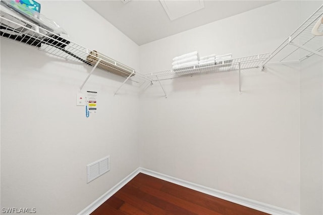 spacious closet featuring wood-type flooring