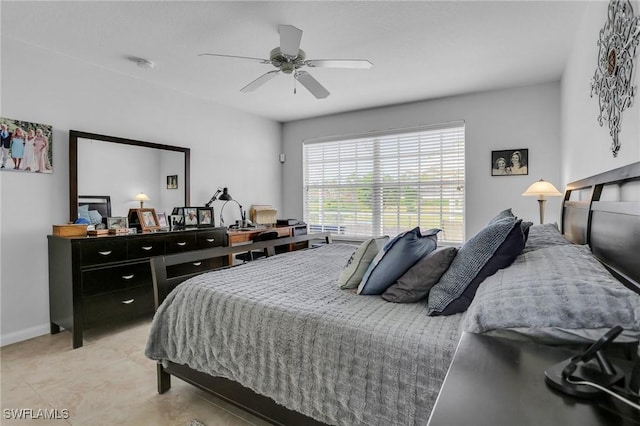 bedroom with ceiling fan