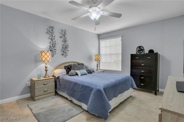 bedroom with ceiling fan