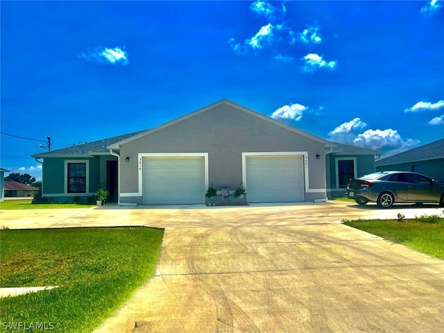 ranch-style home featuring a garage