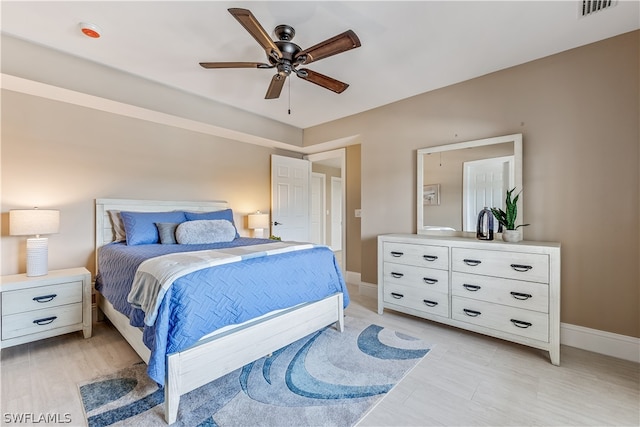 bedroom with ceiling fan