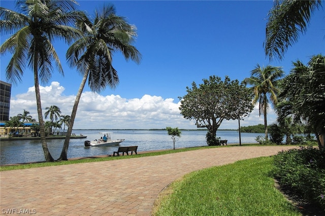 view of water feature