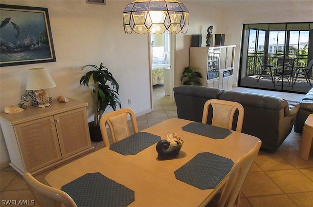 view of tiled dining area