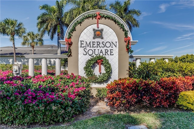 view of community sign