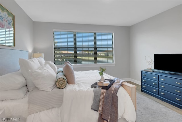 bedroom featuring light hardwood / wood-style floors