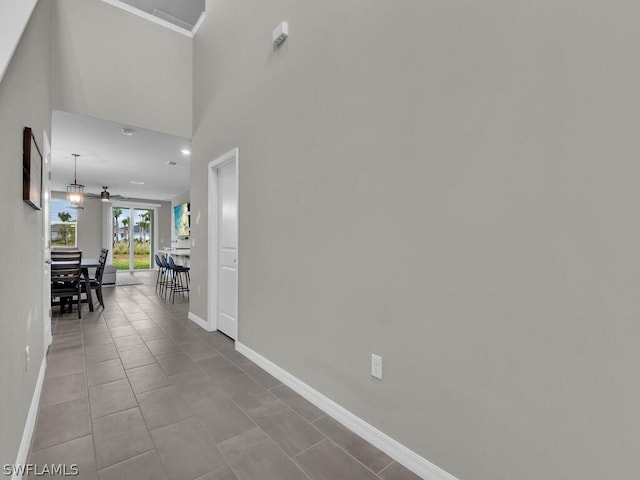 corridor with tile floors