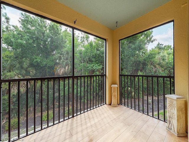 view of unfurnished sunroom