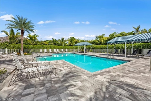 view of pool with a patio area