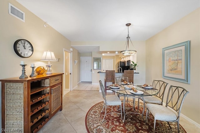 view of tiled dining area